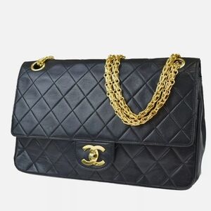 CHANEL Lambskin Double Flap w/ Bijoux Chain